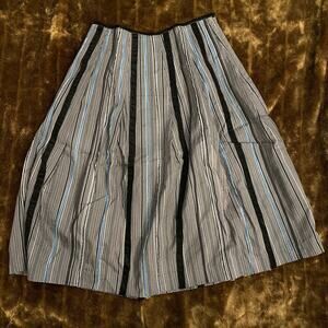 Talbots 4 Velvet Stripes on Off-Black Full Skirt Semi-Formal Evening Wear‎